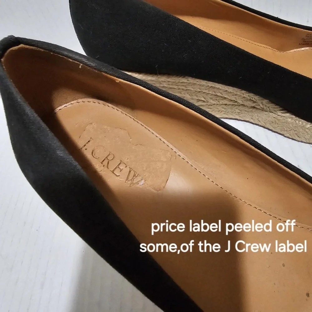 J.Crew Seville Black Espadrille Wedges Shoes Sz 8 1 / 2 Fall Preppy Minimalist